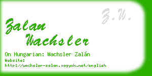 zalan wachsler business card